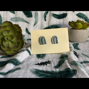 Handmade marbled rainbow studs